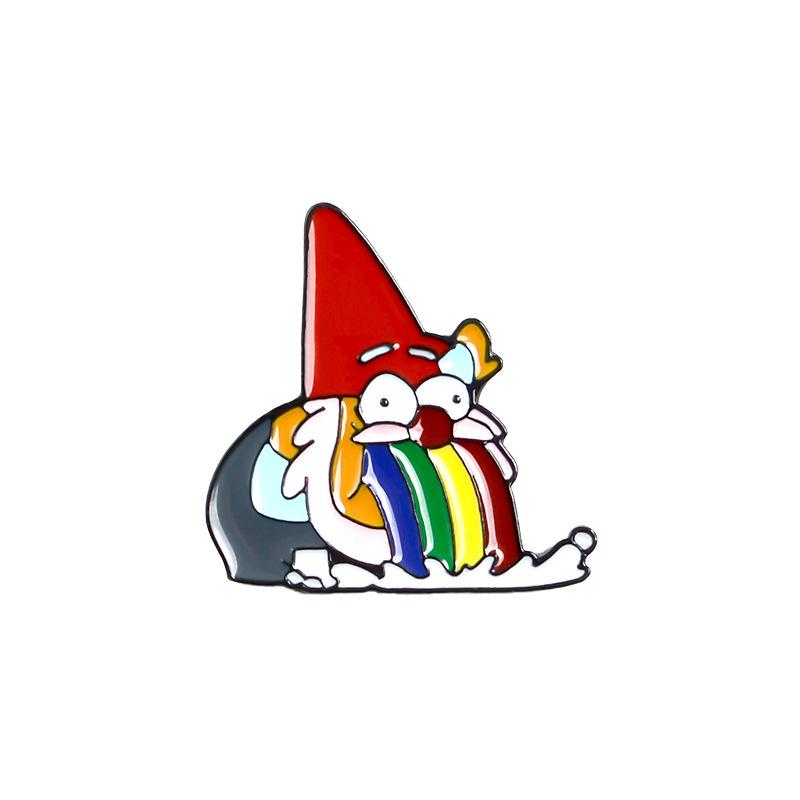 Creative Cartoon Dwarf Grandpa Rainbow Brooch – Cute Enamel Pin