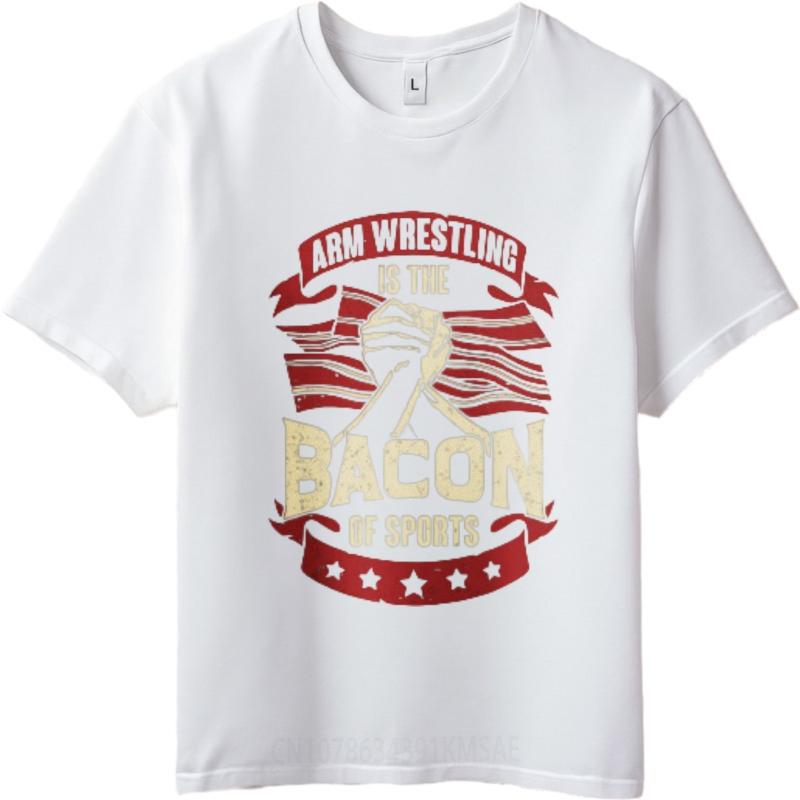 Travel Women O Neck Tshirt Plus Size Arm Wrestling Is The Bacon Of Sports Classic Man Tees Trendy Tshirt Oversized Tshirt