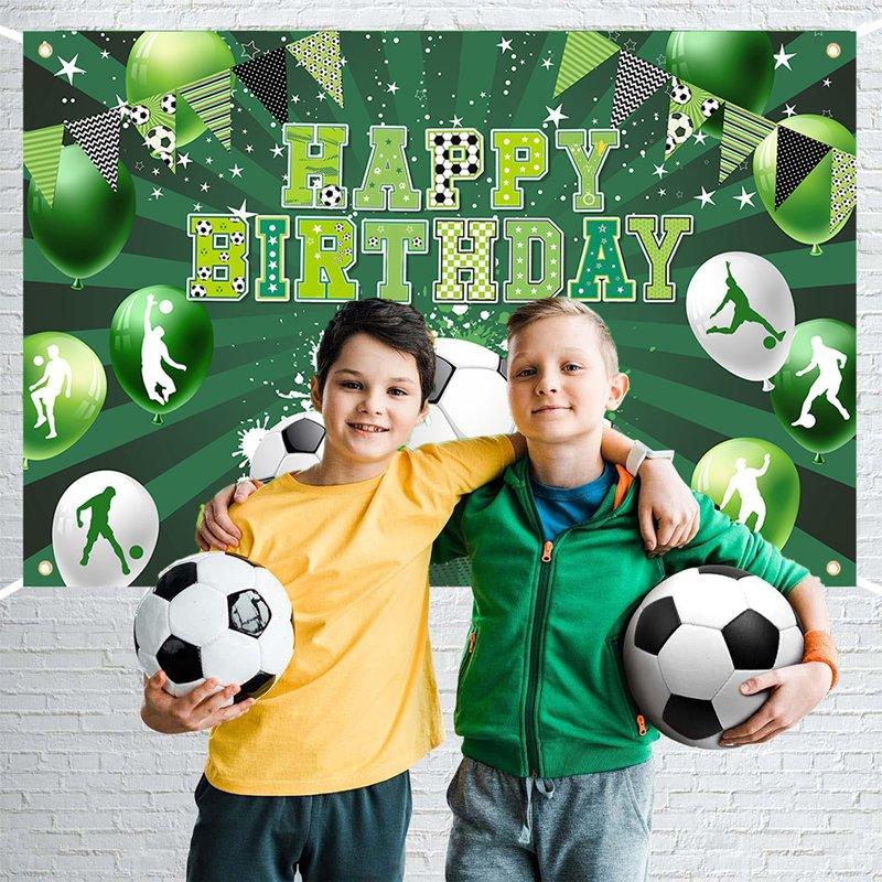 Fußball Geburtstagsparty Hintergrund Fußball Thema Geburtstagsparty Dekorationen Fotokabinen Requisiten für Jungen Kinder