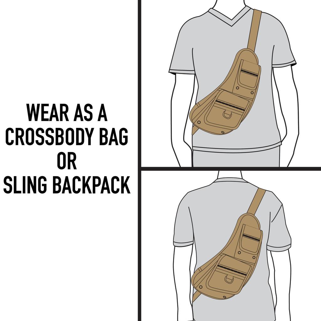 Rothco Crossbody Canvas Sling Coyote One Size Bag, Brown,