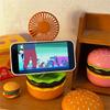 Rechargeable Hamburger Mini Fan, Creative Cute Toy Fan with Mirror, 3-Speed Mode, Small Gift for Family and Friends in Summer.