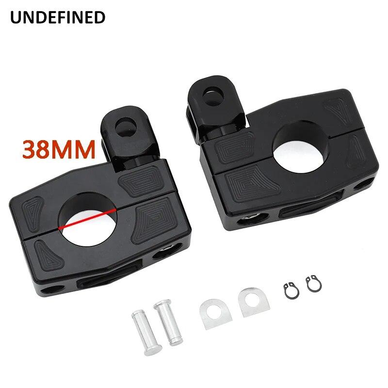 38mm 1.5'' Highway Pegs Adjustable Footpegs Chopper Bobber Engine Guard Crash Bar Footrest Mount For Honda Harley Sportster Dyna