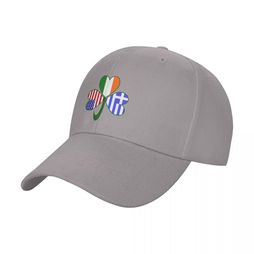 Greek Irish USA Shamrock Baseball Cap Trucker Cap Wild Ball Hat custom Hat Men's Women's