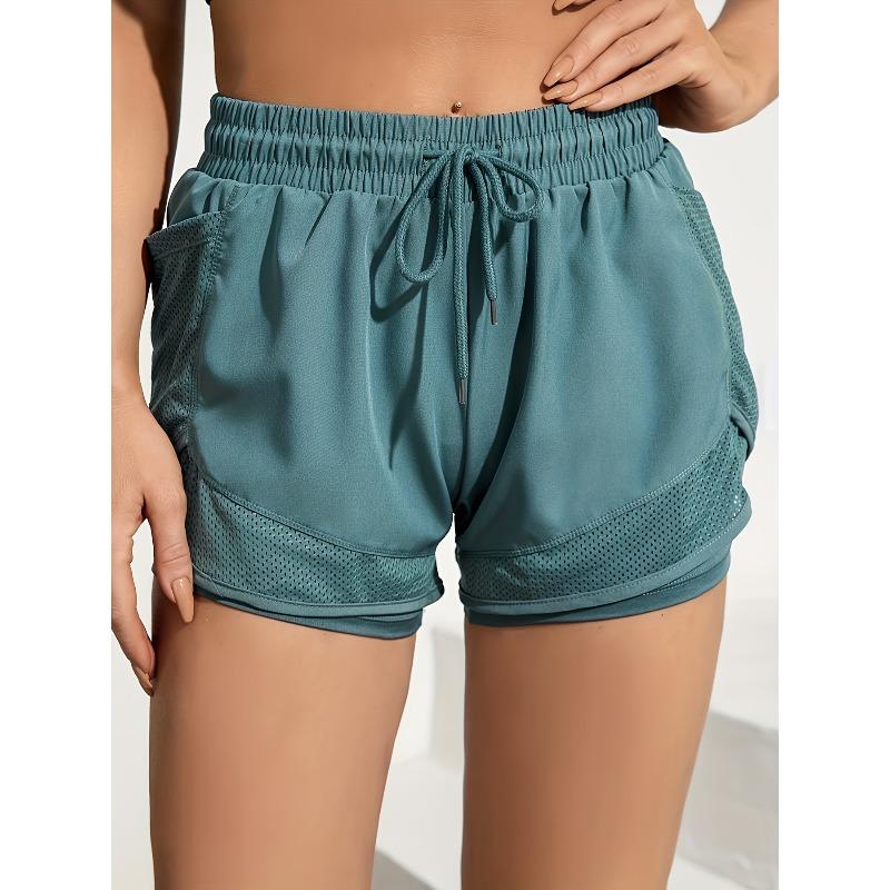 Pantaloncini da Yoga da Donna ad Asciugatura Rapida con Tasca | Larghi, Non Trasparenti, Tessuto Elasticizzato Medio, Grigio, Doppio Uso Fitness e Casual, Pantaloncini con Tasca Laterale