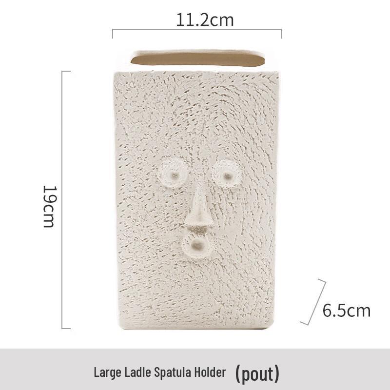 Ai Qiyi HX Abstract Face Ceramic Chopstick Holder
