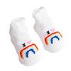 1 Pair Baby Socks with "I Love Dad/Mom" Pattern Cotton Striped Socks for Newborns 0-6 Months Cute Shower Gift & Daily Wear