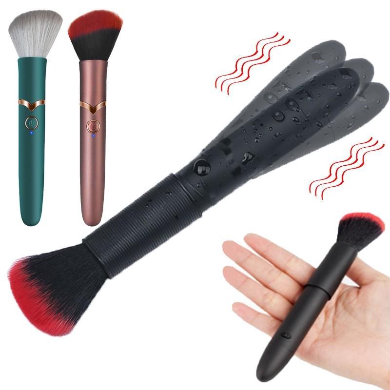 Sex Toys USB Rechargeable Massage Vibrator Makeup Brush Design Flirting ABS Clitoris Stimulator Masturbator Massage Stick for Women