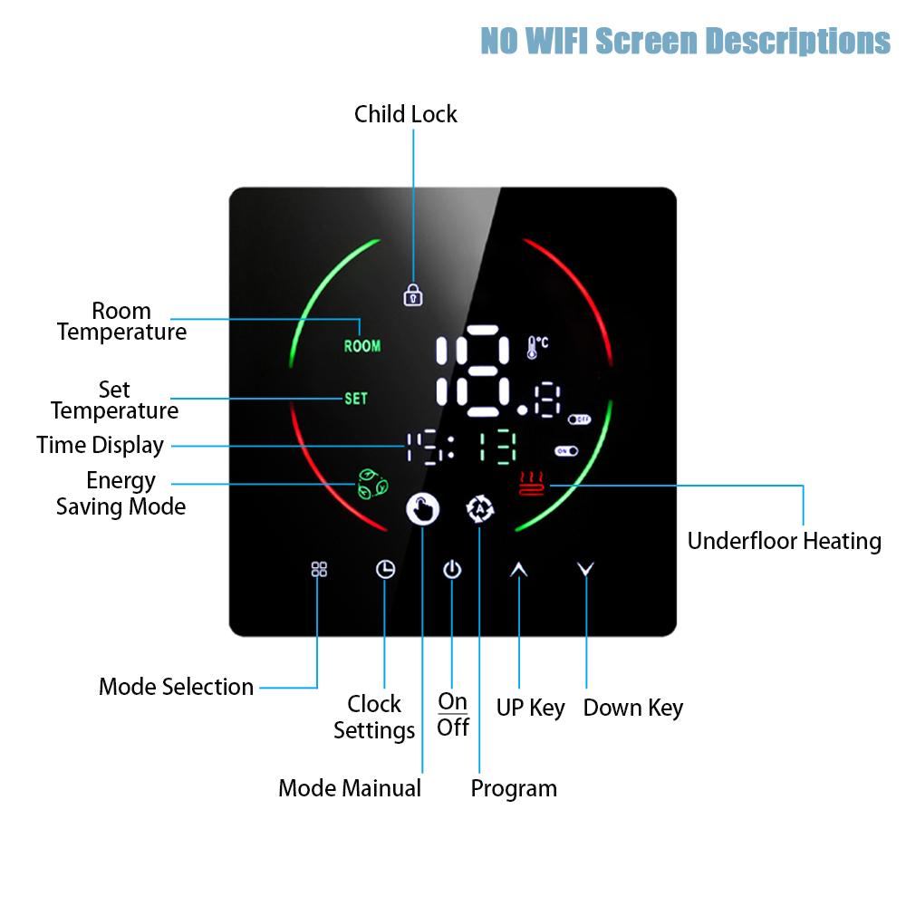 Tuya WiFi Smart Thermostat Electric Floor Heating TRV Water Gas Boiler Temperature Voice Remote Controller for Google Home Alexa