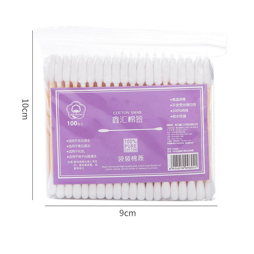 100pcs Double Head Cotton Swab Women Makeup Cotton Buds Tip for Nose Ears Cleaning