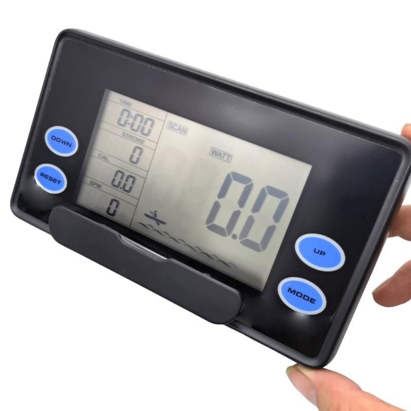 High Contrast LCD Rowing Machine Counter Exercise Bike Monitor Tracks Speed Time Distance Lightweight Portable Design