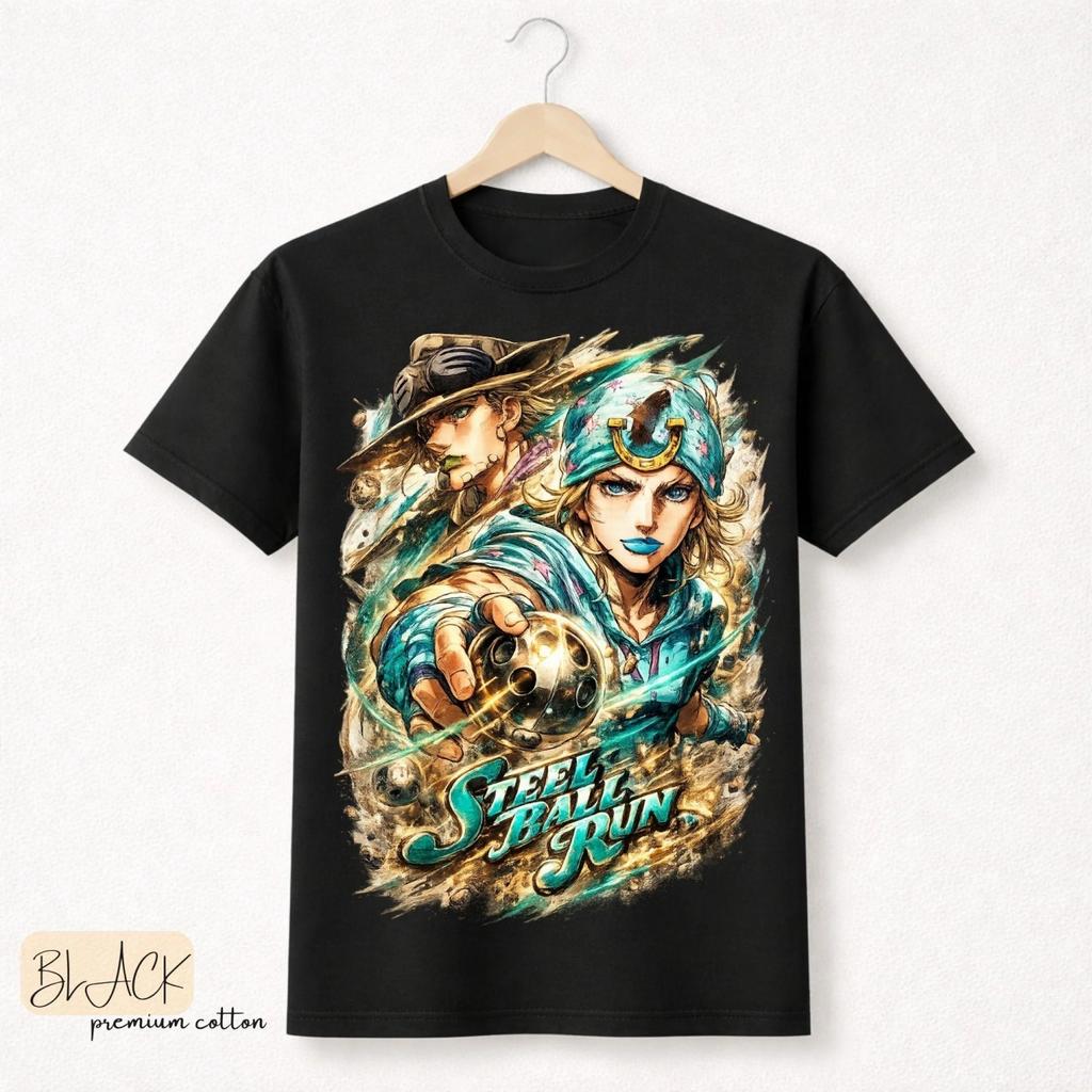 Anime Jojo Bizarre Adventure Steel Ball Run Gyro Zeppeli T Shirts Men's Women Casual Cotton Short Sleeves Oversized New T-shirts
