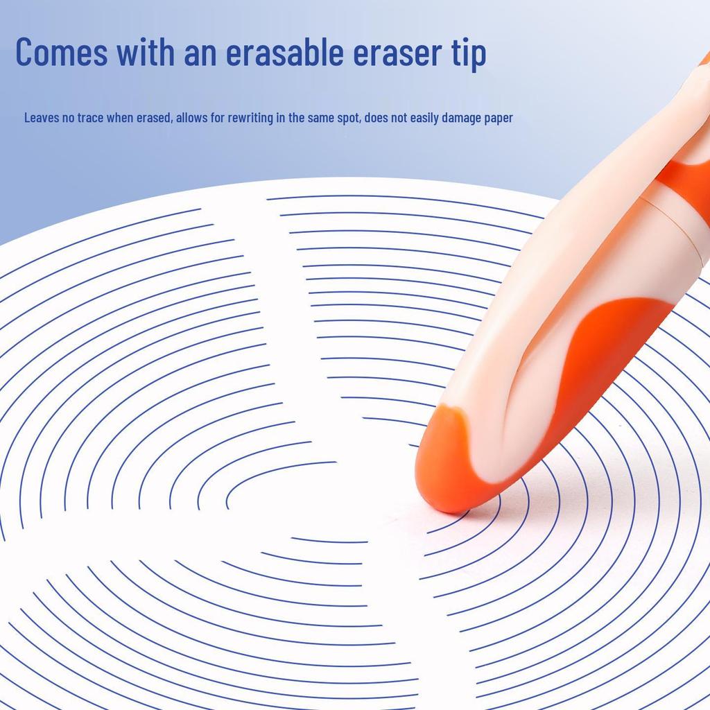 Erasable Heat-Sensitive Fountain Pen for Third-Graders, Ergonomic Design with Replaceable Crystal Blue Ink Cartridge