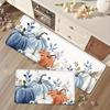 1Pcs Anti Fatigue Kitchen Rugs Blue Pumpkin Print Waterproof Non Slip Thick Cushioned Kitchen Mat Heavy Duty Comfort Standing