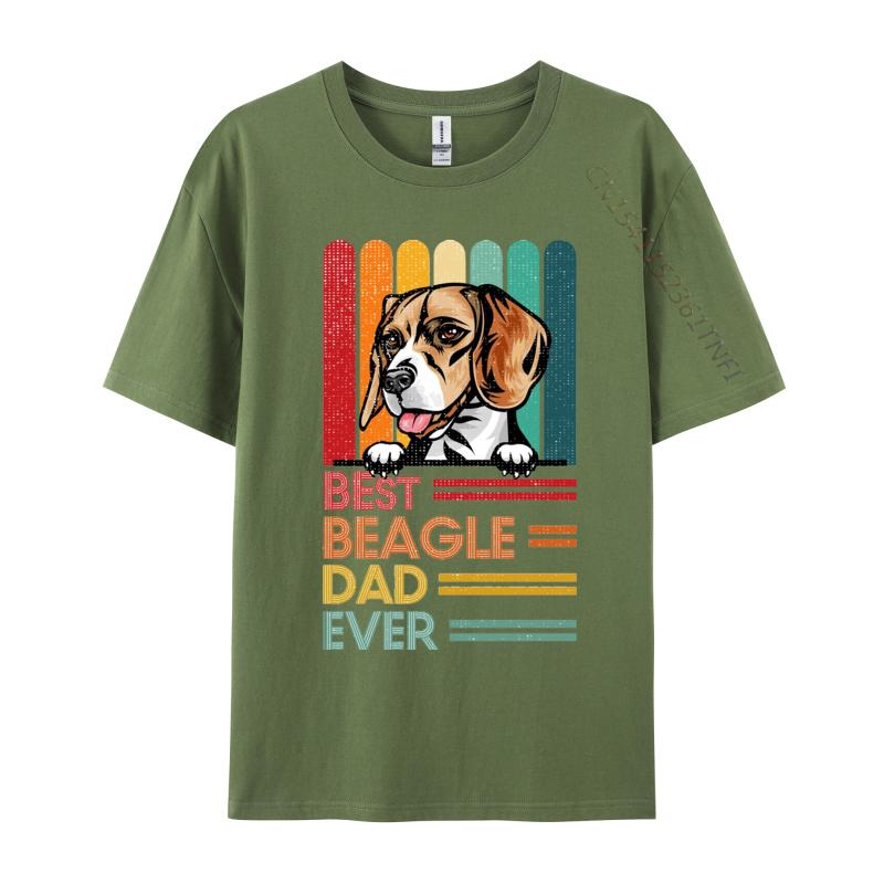Vintage Best Beagle Dad Ever Tshirt Pet Lover Tshirts Gift From Daughter And Son Man Harajuku Style Tshirts