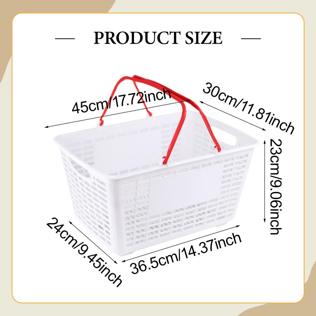 Shopping Basket Supermarket Organizer Multipurpose Ergonomic Storage Basket for Vegetables Garage Bedroom Closet Basement