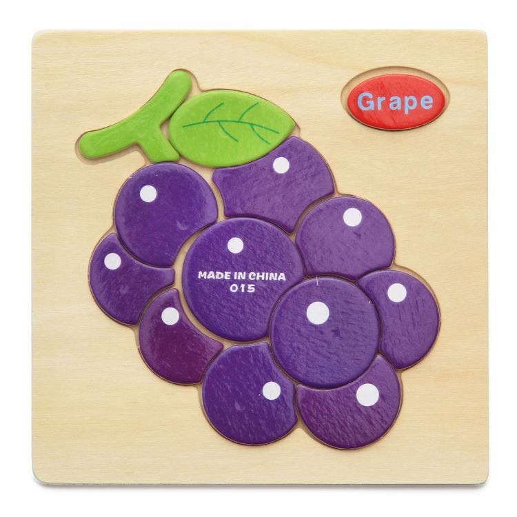 Cartoon 3D Puzzle Jigsaw Wooden Toys for Children Cute Animal Traffic Puzzles Intelligence Kids Baby Early Educational Toys