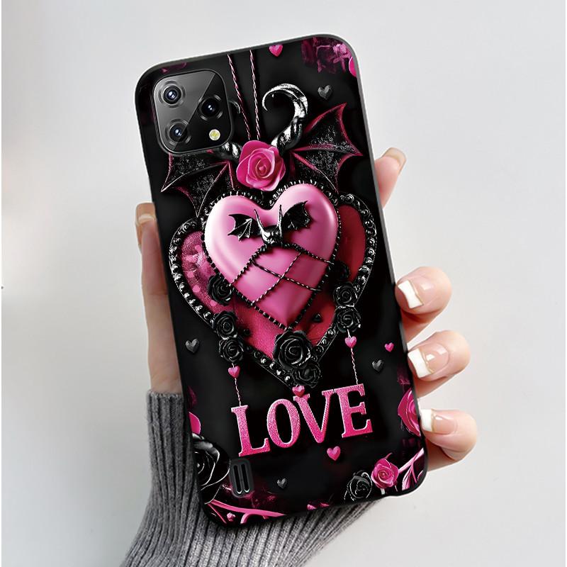 For Blackview A55 Case Oscal C60 Back Cover Luxury Cute Love Rabbit Funny Pattern Black TPU Soft Silicone Protective Phone Case