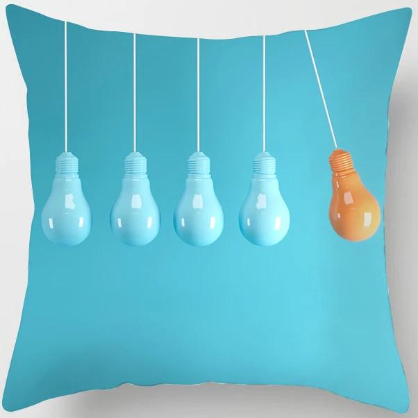 Peach Skin Pillowcase Home Decor  Candy Color Macaron Print Car Sofa Pillow Cushion Cover