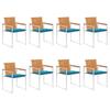 VidaXL Garden Chairs 8 Pcs with Cushions Solid Acacia Wood