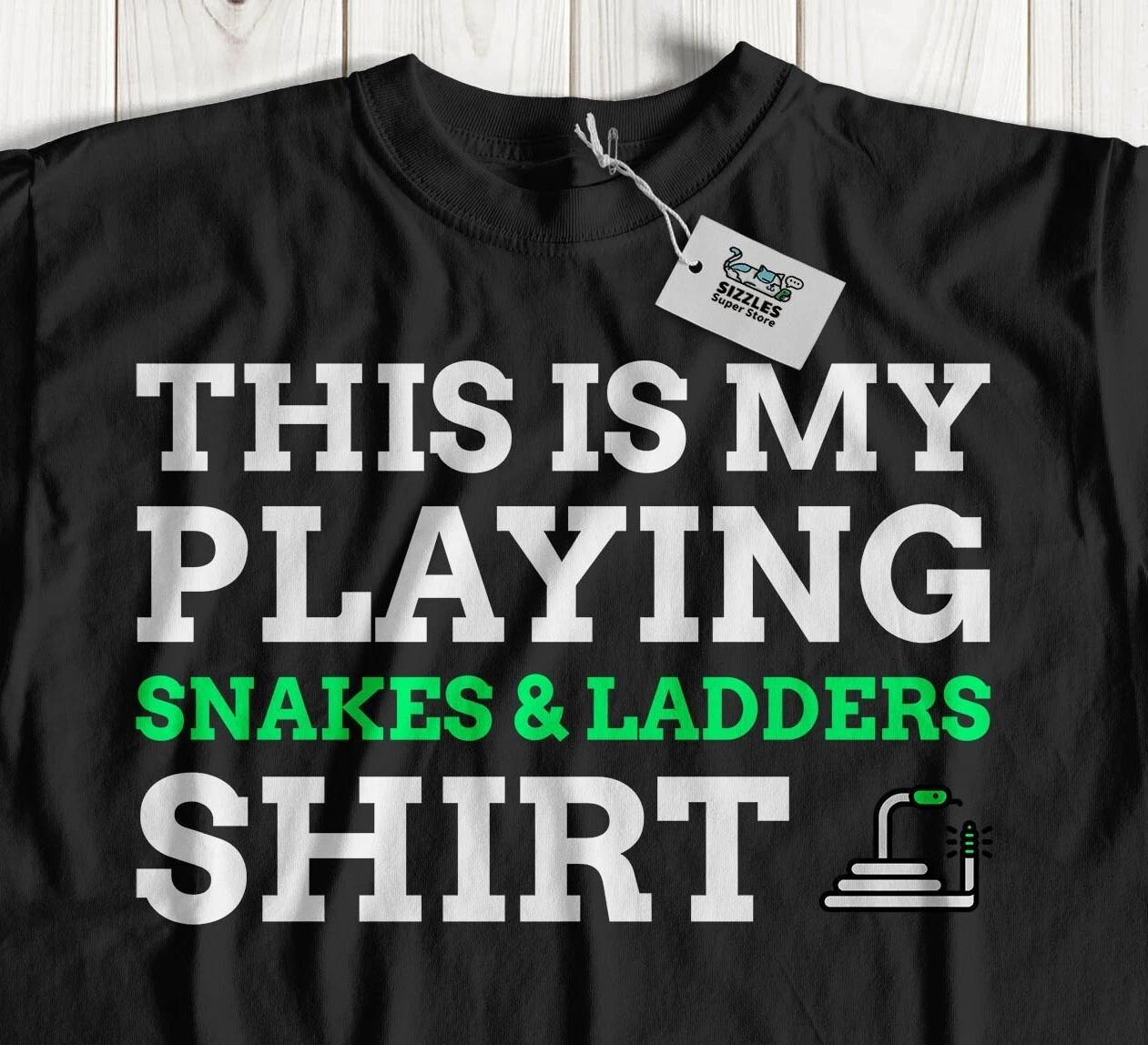 Unisex Funny Snakes And Ladders T-Shirt Family Board Game Gifts S