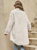 Manteau Long Ample en Peluche à Revers d'Hiver Européen et Américain pour Femmes 2024 avec Boutons