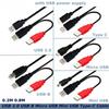 0.8M Y-Type USB 2.0 Data Cable Dual USB Power Cord Double Head USB-B Micro Mini Type-C External Power Supply Wire For Mobile Hard Disk Printer