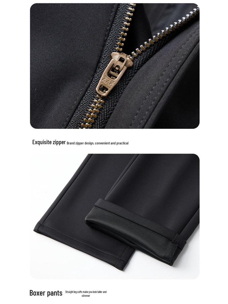 Men's High-Quality Mulberry Silk Business Casual Pants – Non-Iron, Elastic, Straight Leg for Spring/Summer