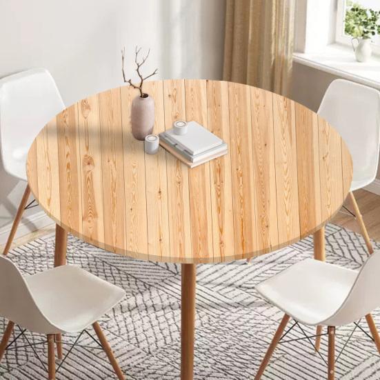 Round Table Cover 47.24" Washable Tablecloth with Elastic Edge 3D Stain-Resistant Table