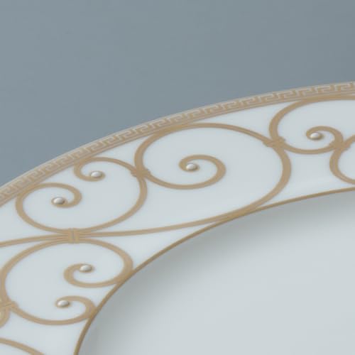 NARUMI Rondo Plate Set, 21cm, Gold and Platinum, Set of 2, Elegant and Stylish, Perfect for a Pair of Wedding Gifts, Gift Boxed, Product Number: 97351