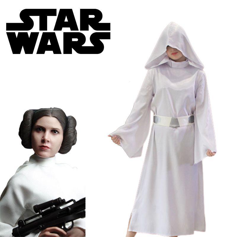

Костюм для косплею Леї Органи Соло з «Зоряних війн», біла сукня, вбрання для дорослих на Хелловін S