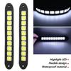 2Pcs Highlight Waterproof COB LED Flexible Silicone White Auto Daytime Running Light Universal Car Exterior Accessories