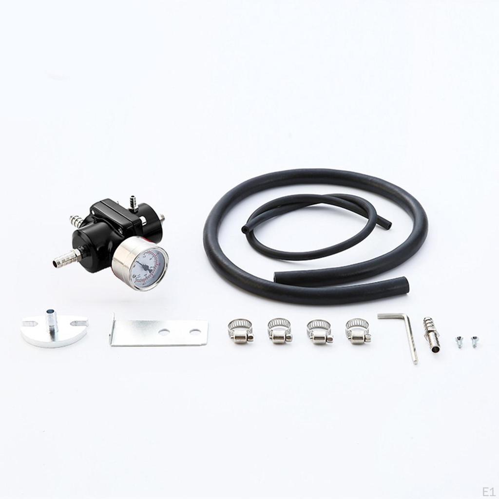 13-Pack Adjustable Fuel Pressure Regulator Kit with Hose Universal Metal Inject Controllers
