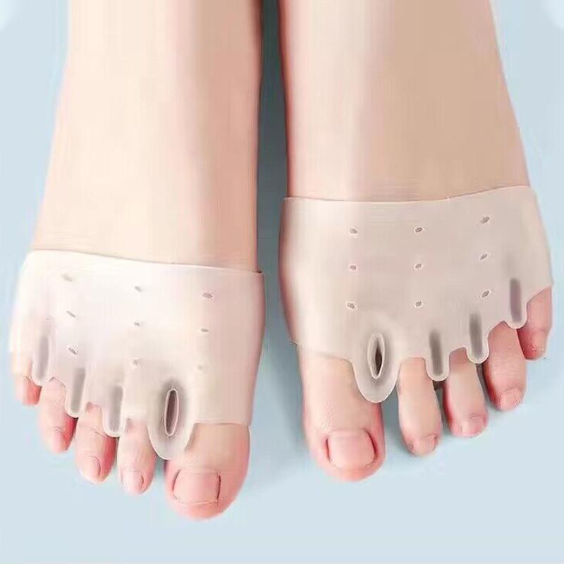 

2 силиконовых корректора для пальцев ног, удобные силиконовые подушечки для передней части стопы для здоровья стопы и облегчения косточки, идеально подходят для ночного и домашнего использования