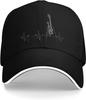 Acoustic Guitar Heartbeat EKG Baseball Cap Unisex Adjustable Polyester Music Lover Dad Hat