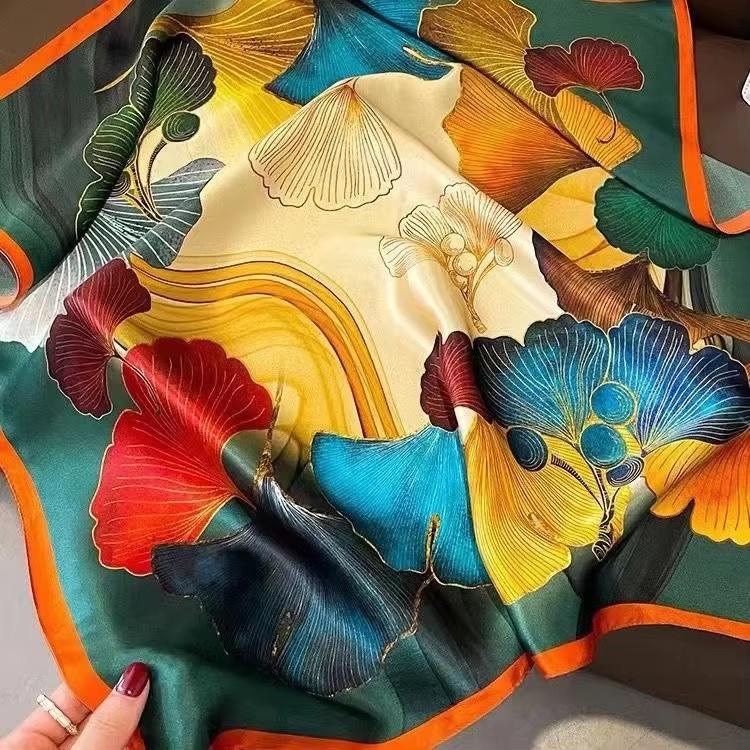 New 70x70cm Square Scarf Women Spring Summer Thin Sun Protection Neck Protection Tie Headband Versatile Scarves Party Gift