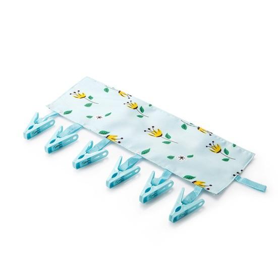 Clothes Socks Hanger with 6 Clips Strong Load-bearing Fastener Tape Design Folding Clothes Hanger Clips Towel Drying Rack