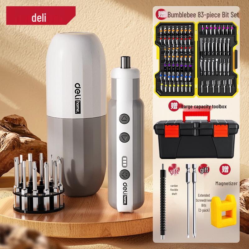 Deli Rechargeable Electric Screwdriver Set - Compact, Fully Automatic, Multifunctional with Lithium Battery for Household Use