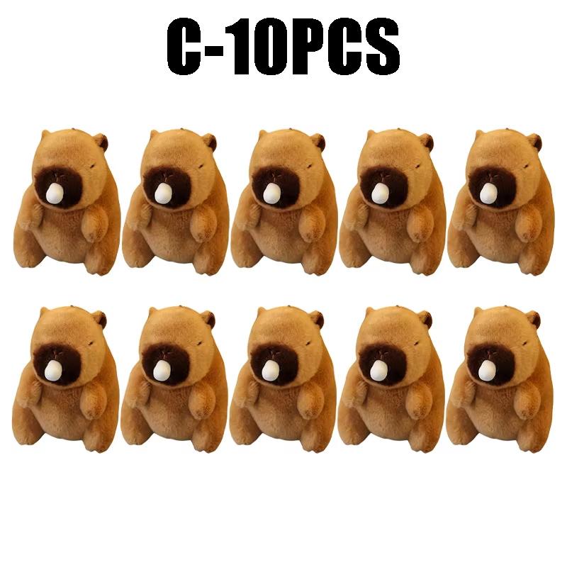 Cute Capybara Keychain Plush Toy with Bubble Popping and Tail Wagging Fun Stuffed Animal Key Ring for Bag Backpack Purse