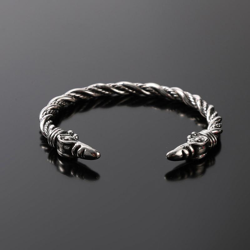 Adjustable Viking Raven Head Cuff Bracelet For Men Punk Hip Hop Gothic Party Biker Accessory