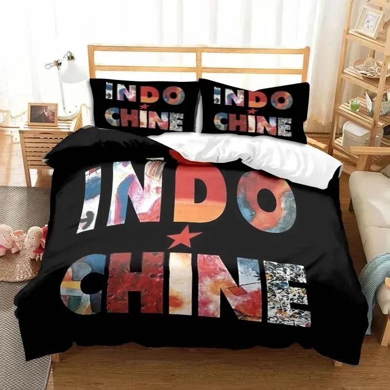3D-tryck Indochine Rock Logotyp Sängkläder Set Dubbel Twin King Påslakan Täcke Örngott Pojkar Flickor Vuxna Sovrum