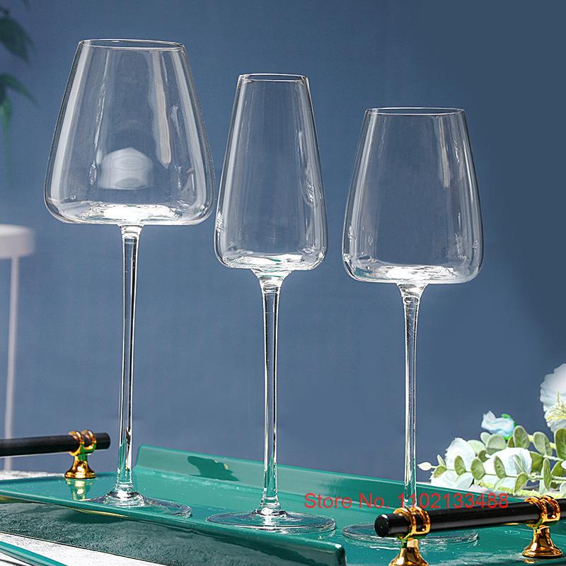 Collectible Red Wine Glass Handmade Artwork Clear Crystal Wineglass Cup Champagne Flute Big Belly Small Mouth Bordeaux Goblet