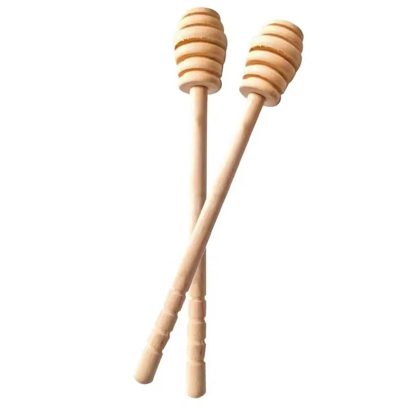 1/2PCS Dessert Spoon Honey Stir Bar Honey Spoon Mixing Handle Jar Spoon Wooden Honey Spoon Coffee Tea Tableware Utensils