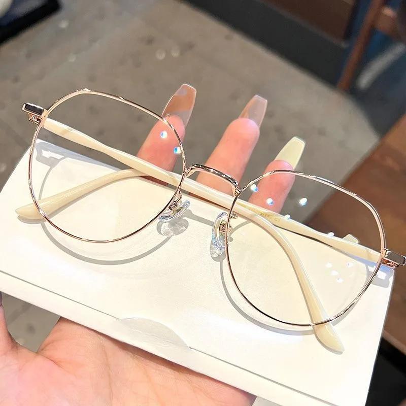 Women Anti-blue Light Glasses Anti Radiation Glasses For Woman Metal Frame Eyeglasses