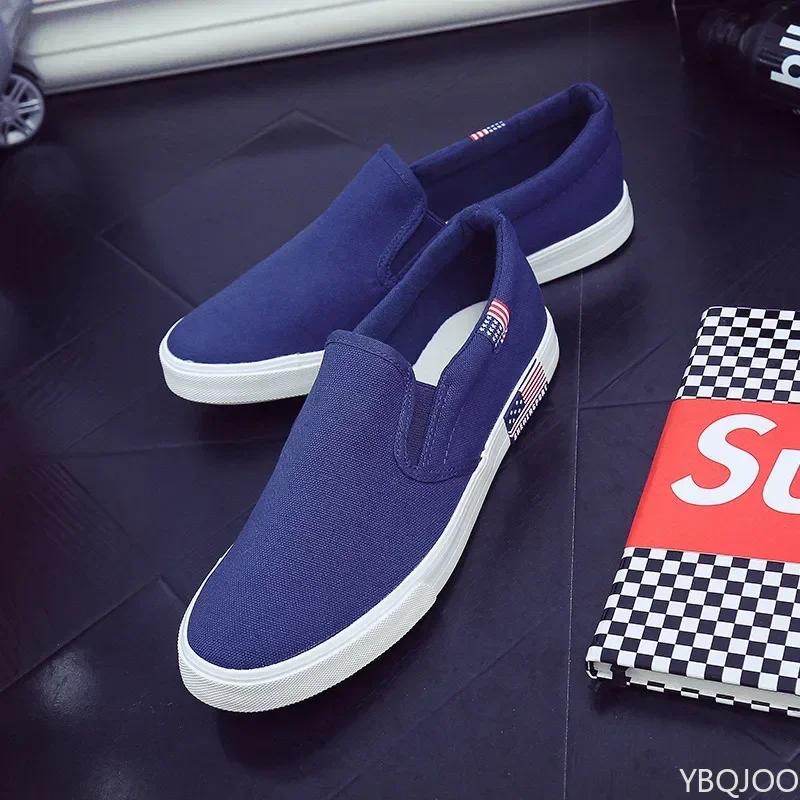 Mode Herren Freizeitschuhe Canvas Luxus Herren Slipper Atmungsaktiv Slip-on Flats Herren Vulkanisierte Schuhe Weiß Fahrschuhe Übergröße 47