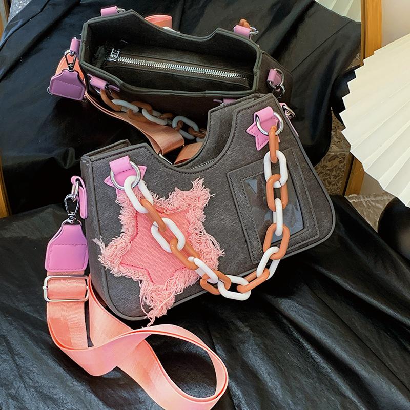 Y2K LEATHER RIDERS TOTOBAG ONE STAR Women's Y2K Retro Soft