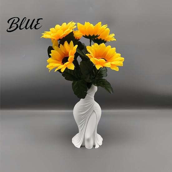 3D Printed Vase Elegant Dress-Style Vase Dual-Purpose Tabletop Decor with Flowing Pleated Skirt