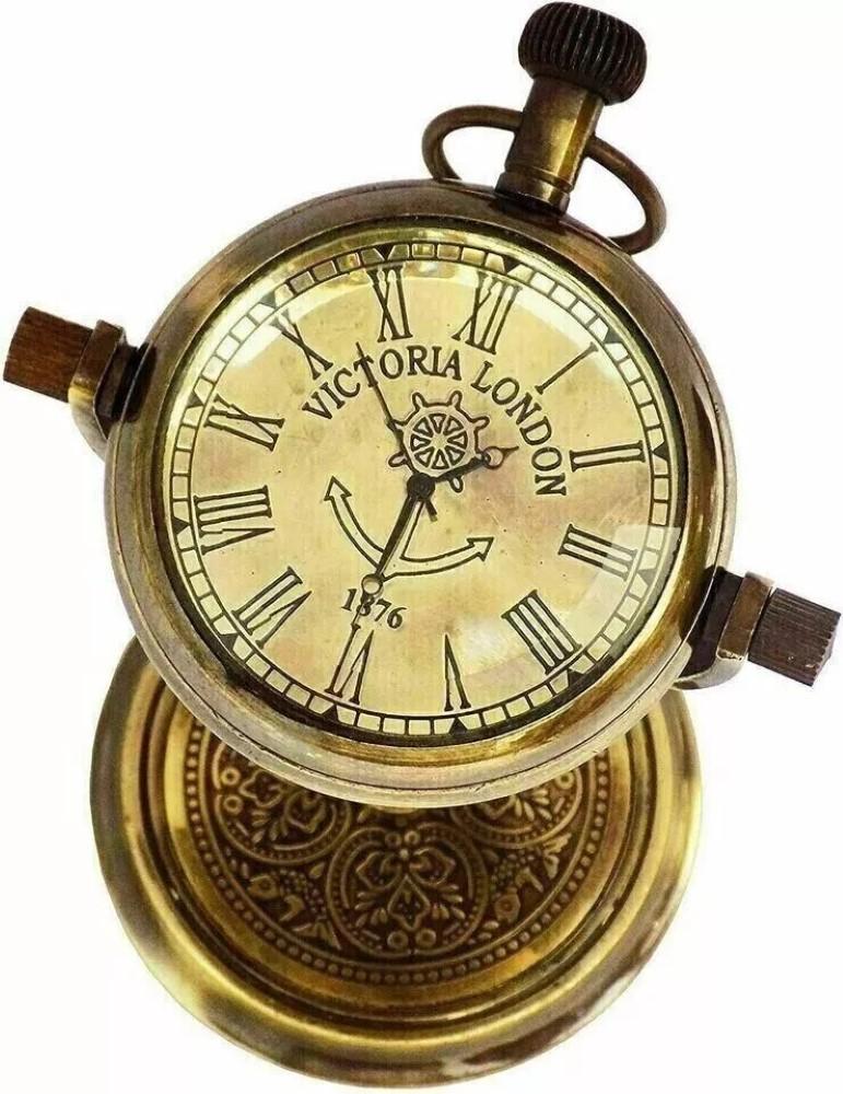 Clock Desk Vintage Table Top Antique Tabletop Brass Decorative Gift
