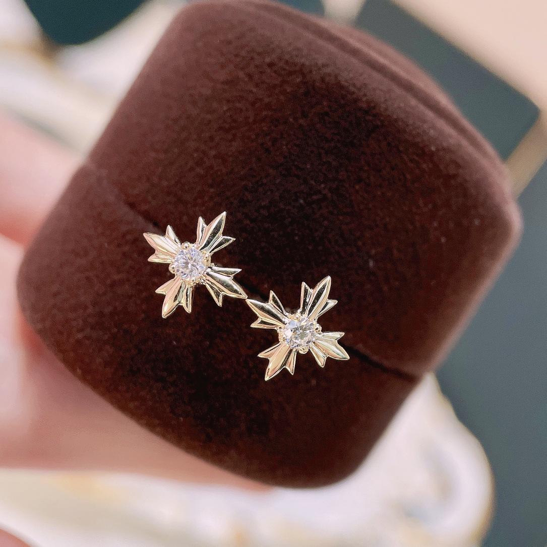 

Серьги-пусеты в виде креста из стерлингового серебра 925 пробы с золотым покрытием для женщин 925 Silver