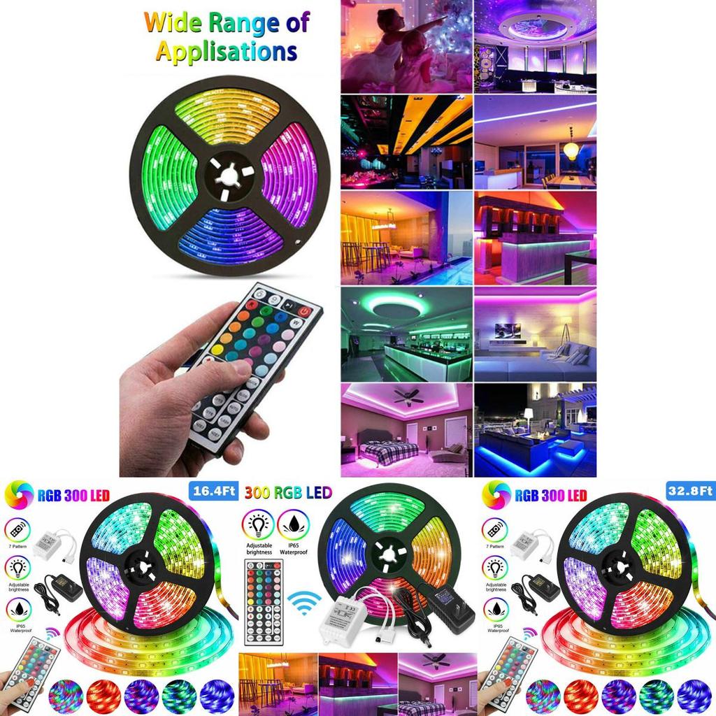 RGB 5/10m Wasserdicht 3528 SMD 300/600 LED Flexibles Lichtband Mit Fernbedienung**