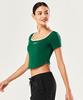 XEXYMIX Cali Square Neck Crop Short Sleeve Martini Green Xtfst07J2